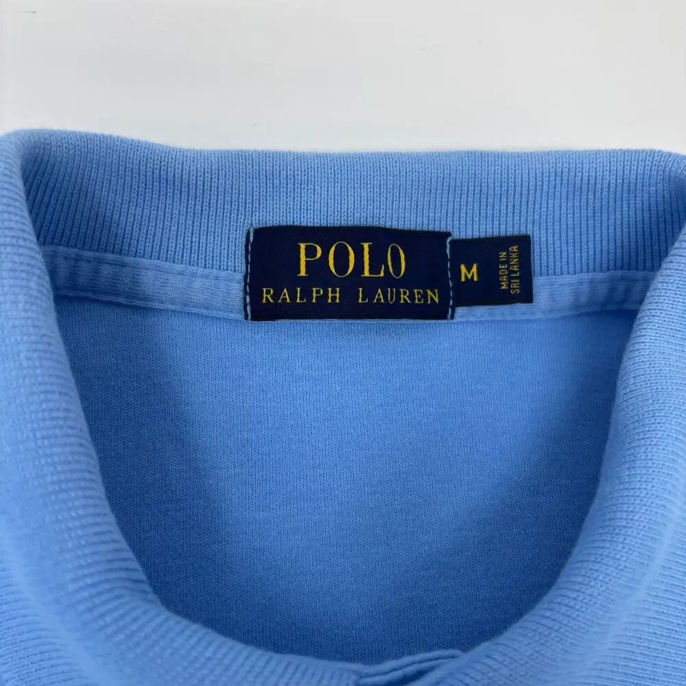 Polo Ralph Lauren Mens Medium Light Blue Short Sleeve Polo Shirt
